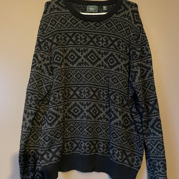 GH Bass & Co Patterned Knit Crewneck - Picture 1 of 6